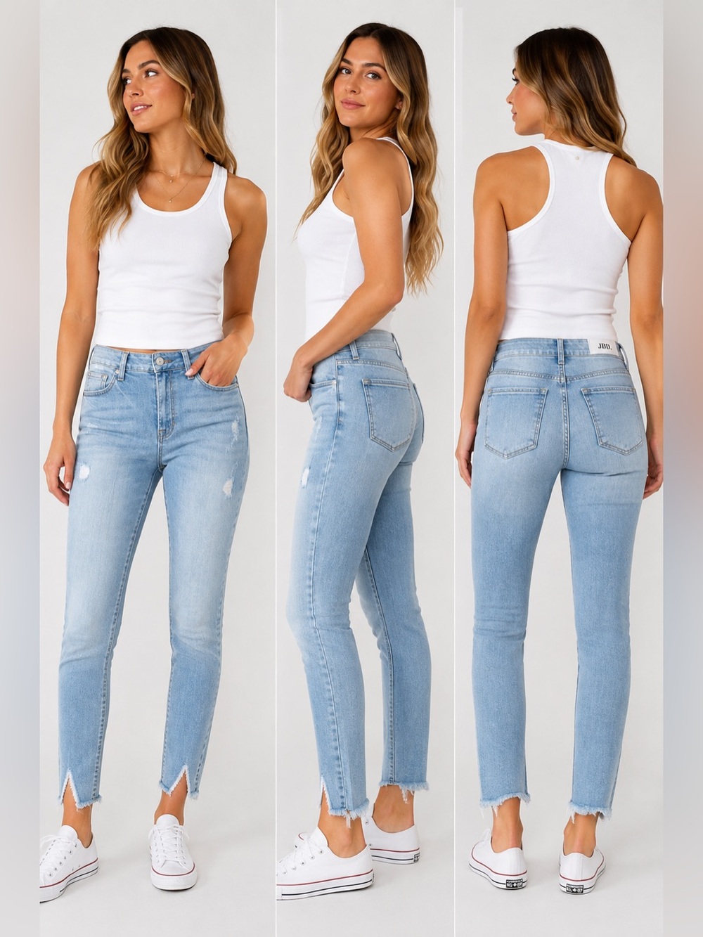High-Rise Light Wash Skinny Jeans - Women
